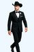 Western Suit - Trajes Para Hombres  - Cowboy Formal Attire - Trajes De Novio Black Single Breasted