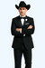 Western Suit - Trajes Para Hombres  - Cowboy Formal Attire - Trajes De Novio Black Single Breasted