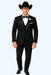 Western Suit - Trajes Para Hombres  - Cowboy Formal Attire - Trajes De Novio Black Single Breasted