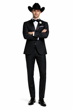 Western Suit - Trajes Para Hombres - Cowboy Formal Attire - Trajes De Novio - Black