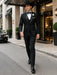 Western Suit - Trajes Para Hombres  - Cowboy Formal Attire - Trajes De Novio Black Single Breasted