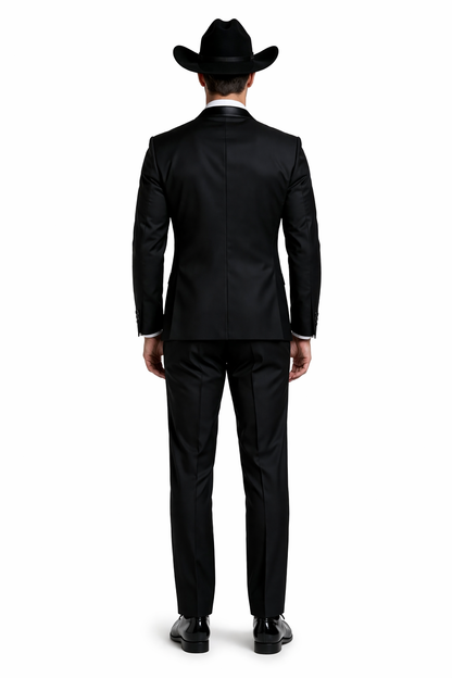 Western Suit - Trajes Para Hombres - Cowboy Formal Attire - Trajes De Novio - Black