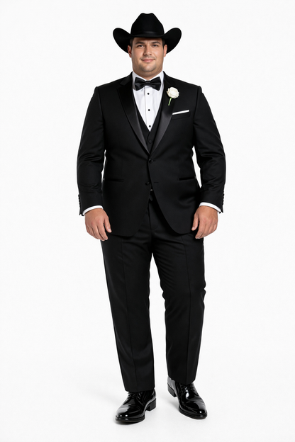Western Suit - Trajes Para Hombres  - Cowboy Formal Attire - Trajes De Novio Black Single Breasted