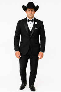 Western Suit - Trajes Para Hombres - Cowboy Formal Attire - Trajes De Novio - Black