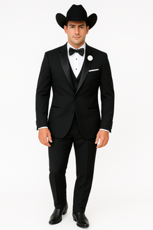 Western Suit - Trajes Para Hombres - Cowboy Formal Attire - Trajes De Novio - Black