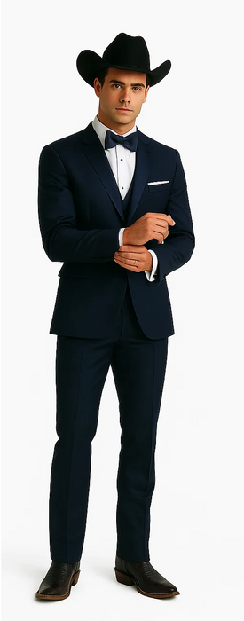 Western Suit - Trajes Para Hombres  - Cowboy Formal Attire - Trajes De Novio - Blue