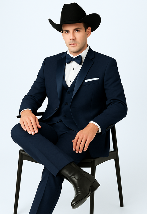 Western Suit - Trajes Para Hombres  - Cowboy Formal Attire - Trajes De Novio - Blue