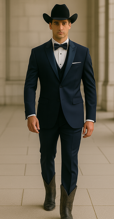 Western Suit - Trajes Para Hombres  - Cowboy Formal Attire - Trajes De Novio - Blue