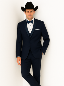 Western Suit - Trajes Para Hombres - Cowboy Formal Attire - Trajes De Novio - Navy