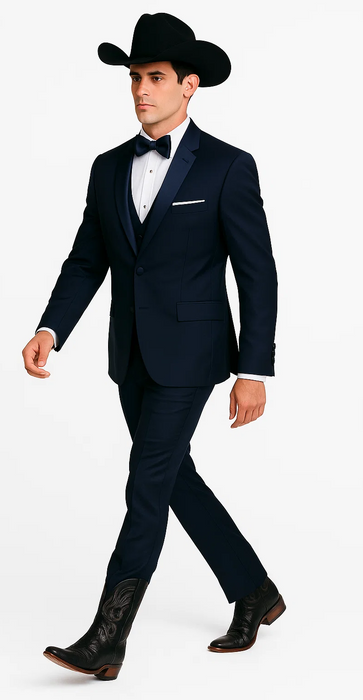 Western Suit - Trajes Para Hombres  - Cowboy Formal Attire - Trajes De Novio - Blue