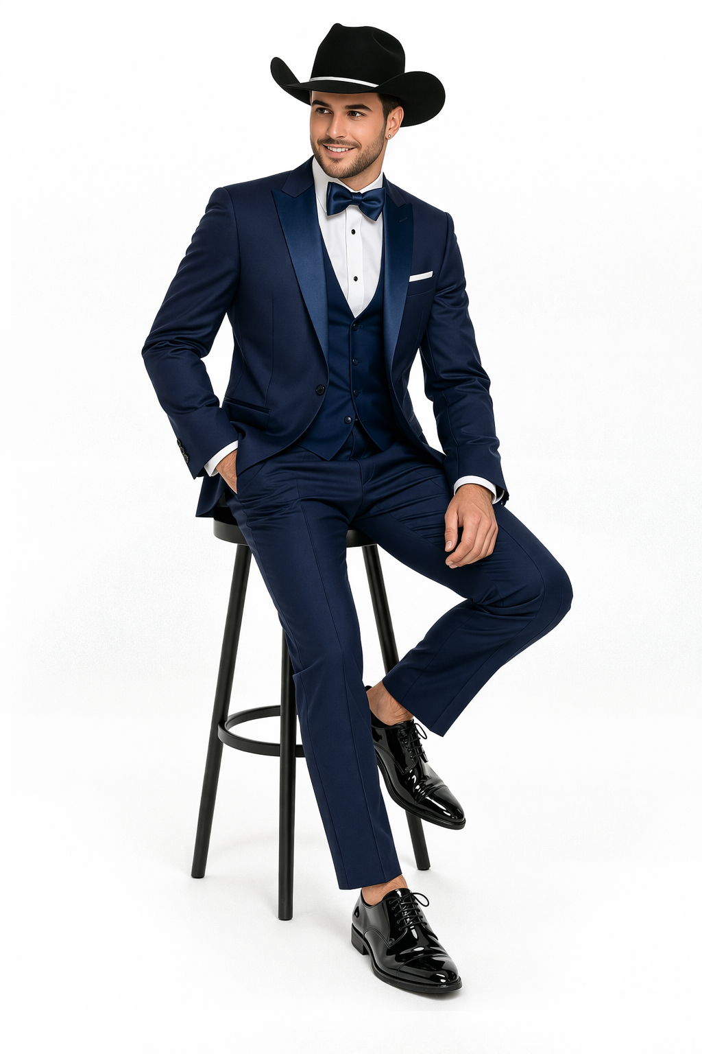 Western Suit - Trajes Para Hombres  - Cowboy Formal Attire - Trajes De Novio - Blue