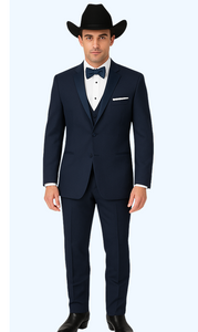 Western Suit - Trajes Para Hombres - Cowboy Formal Attire - Trajes De Novio - Navy