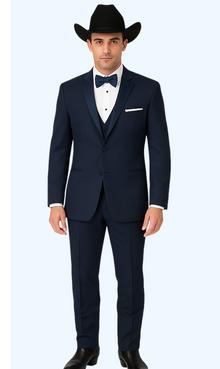 Western Suit - Trajes Para Hombres - Cowboy Formal Attire - Trajes De Novio - Navy