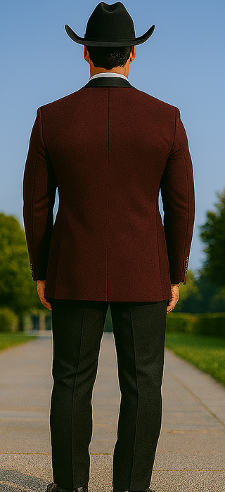 Western Suits - Trajes Para Hombres  - Cowboy Formal Attire - Trajes De Novio - Burgundy