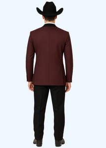 Western Suit - Trajes Para Hombres - Cowboy Formal Attire - Trajes De Novio - Burgundy
