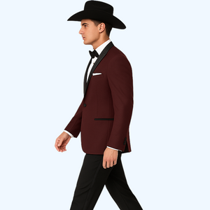Western Suit - Trajes Para Hombres - Cowboy Formal Attire - Trajes De Novio - Burgundy