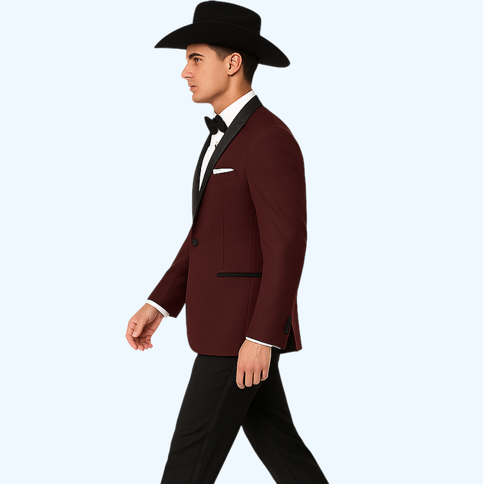 Western Suit - Trajes Para Hombres - Cowboy Formal Attire - Trajes De Novio - Burgundy