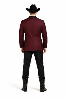 Western Suit - Trajes Para Hombres - Cowboy Formal Attire - Trajes De Novio - Burgundy
