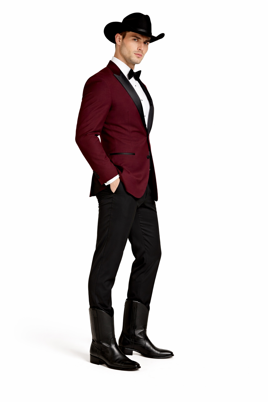 Western Suit - Trajes Para Hombres - Cowboy Formal Attire - Trajes De Novio - Burgundy