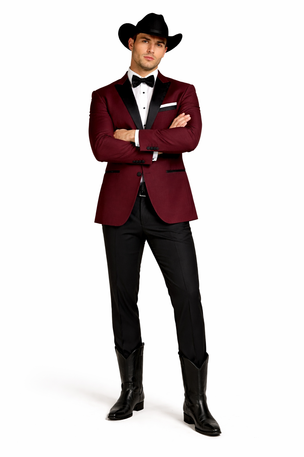 Western Suit - Trajes Para Hombres - Cowboy Formal Attire - Trajes De Novio - Burgundy