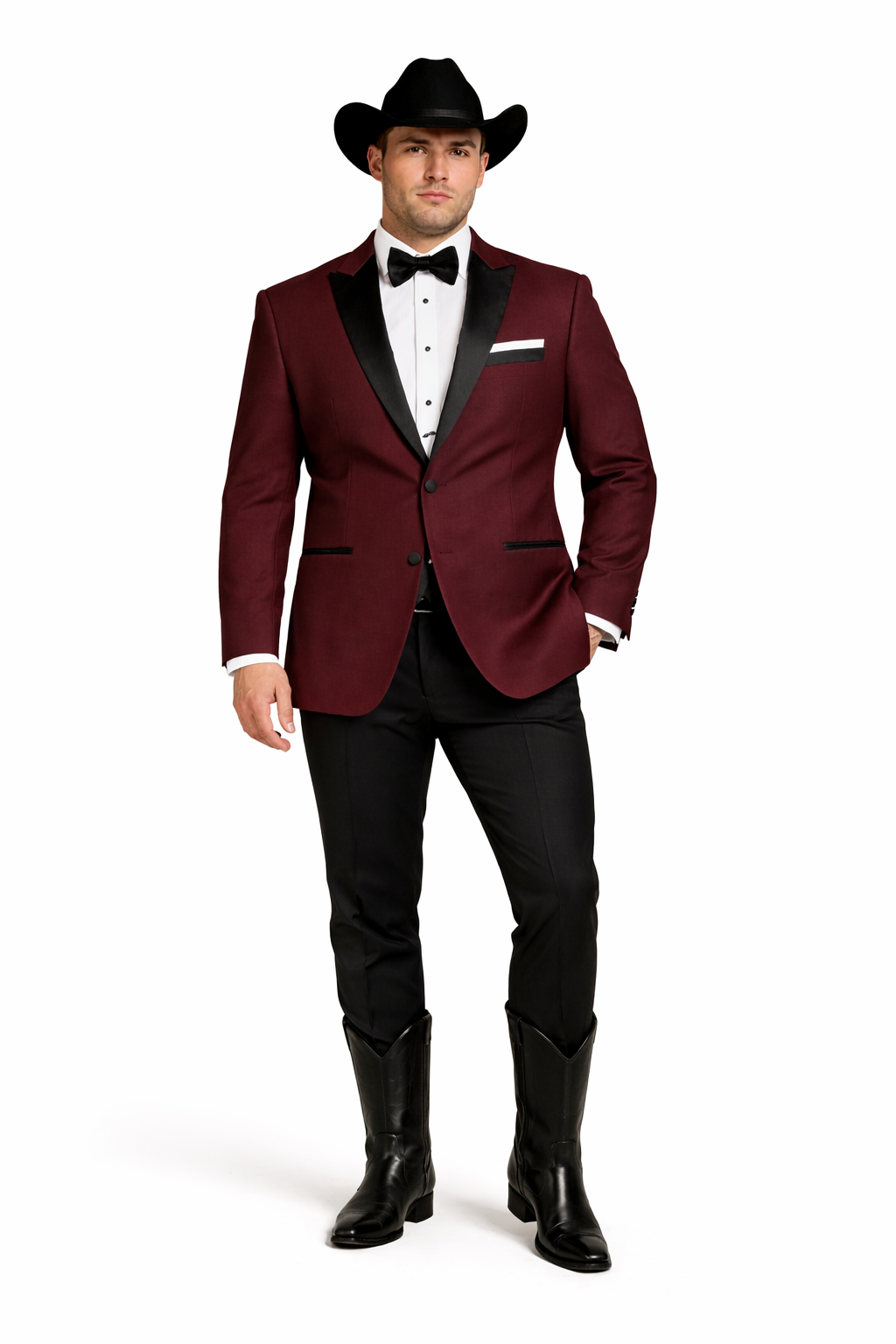 Western Suit - Trajes Para Hombres - Cowboy Formal Attire - Trajes De Novio - Burgundy