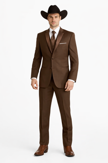 Western Suit - Trajes Para Hombres - Cowboy Formal Attire - Trajes De Novio - Chocolate