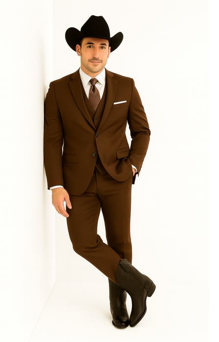 Western Suit - Trajes Para Hombres - Cowboy Formal Attire - Trajes De Novio - Chocolate