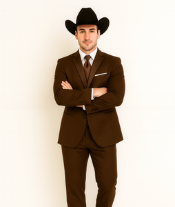 Western Suit - Trajes Para Hombres - Cowboy Formal Attire - Trajes De Novio - Chocolate