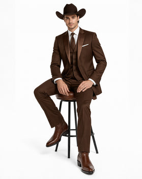 Western Suit - Trajes Para Hombres - Cowboy Formal Attire - Trajes De Novio - Chocolate