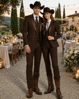 Western Suit - Trajes Para Hombres - Cowboy Formal Attire - Trajes De Novio - Chocolate