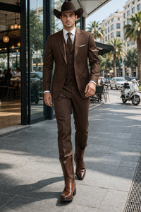 Western Suit - Trajes Para Hombres - Cowboy Formal Attire - Trajes De Novio - Chocolate