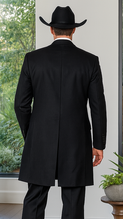 Western Suit - Trajes Para Hombres - Cowboy Formal Attire - Trajes De Novio - Four Button Black Suit