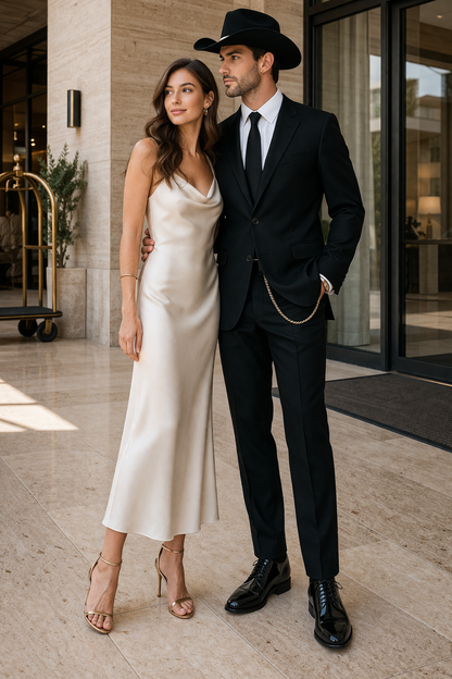 Western Suit - Trajes Para Hombres - Cowboy Formal Attire - Trajes De Novio - Four Button Black Suit