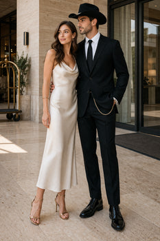 Western Suit - Trajes Para Hombres - Cowboy Formal Attire - Trajes De Novio - Four Button Black Suit