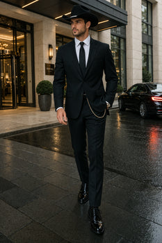 Western Suit - Trajes Para Hombres - Cowboy Formal Attire - Trajes De Novio - Four Button Black Suit