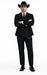 Western Suit - Trajes Para Hombres - Cowboy Formal Attire - Trajes De Novio - Four Button Black Suit