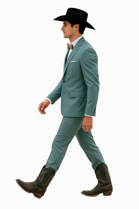 Western Suit - Trajes Para Hombres  - Cowboy Formal Attire - Trajes De Novio - Green