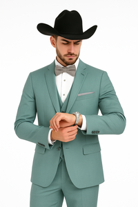 Western Suit - Trajes Para Hombres  - Cowboy Formal Attire - Trajes De Novio - Green