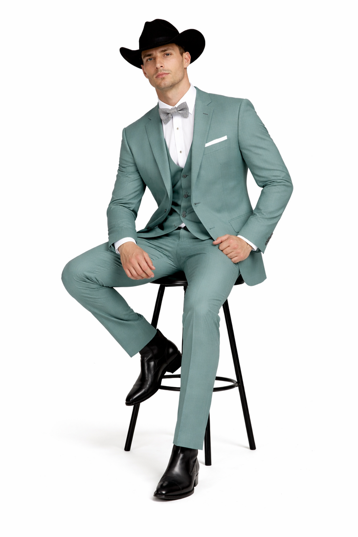 Western Suit - Trajes Para Hombres  - Cowboy Formal Attire - Trajes De Novio - Green