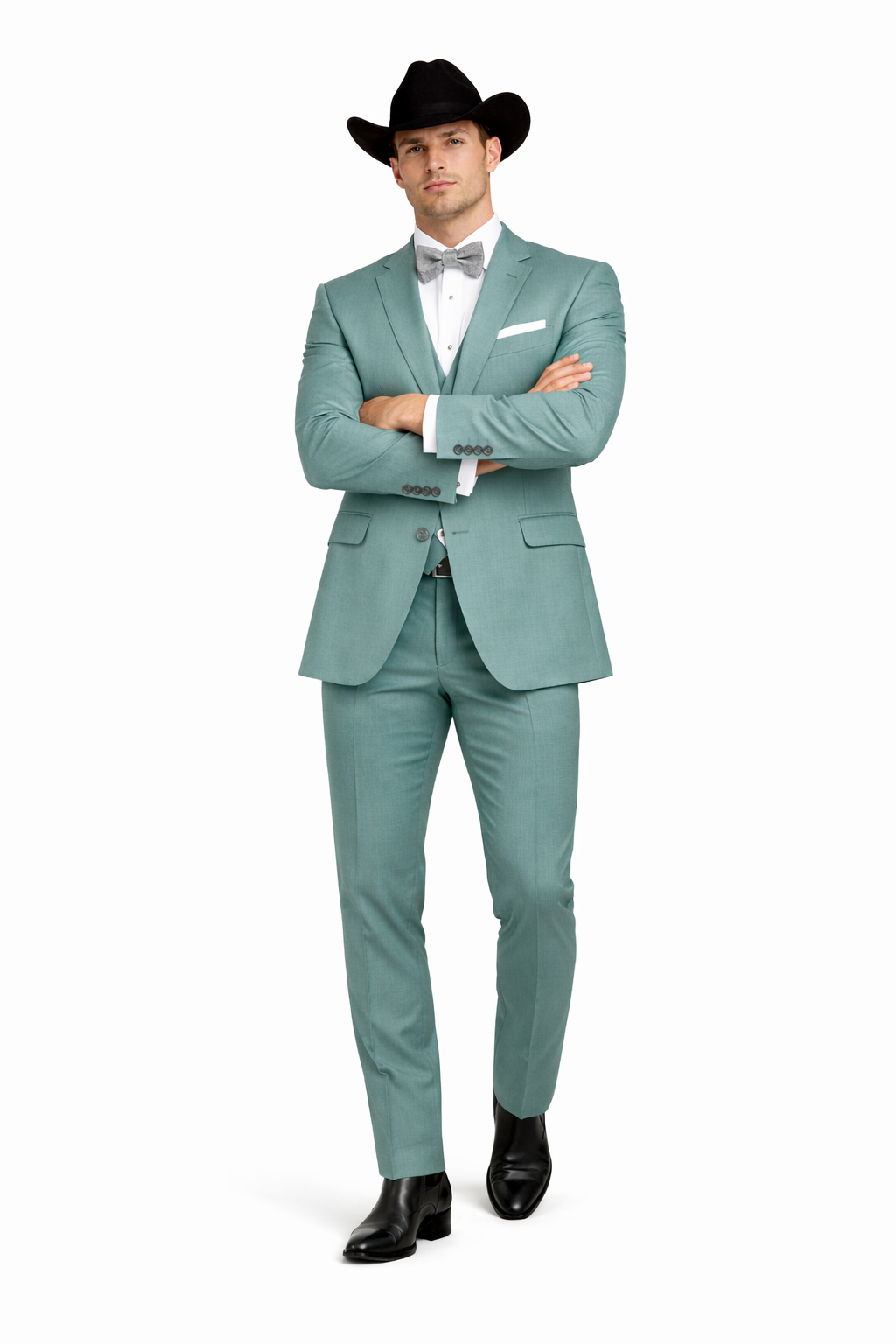 Western Suit - Trajes Para Hombres  - Cowboy Formal Attire - Trajes De Novio - Green