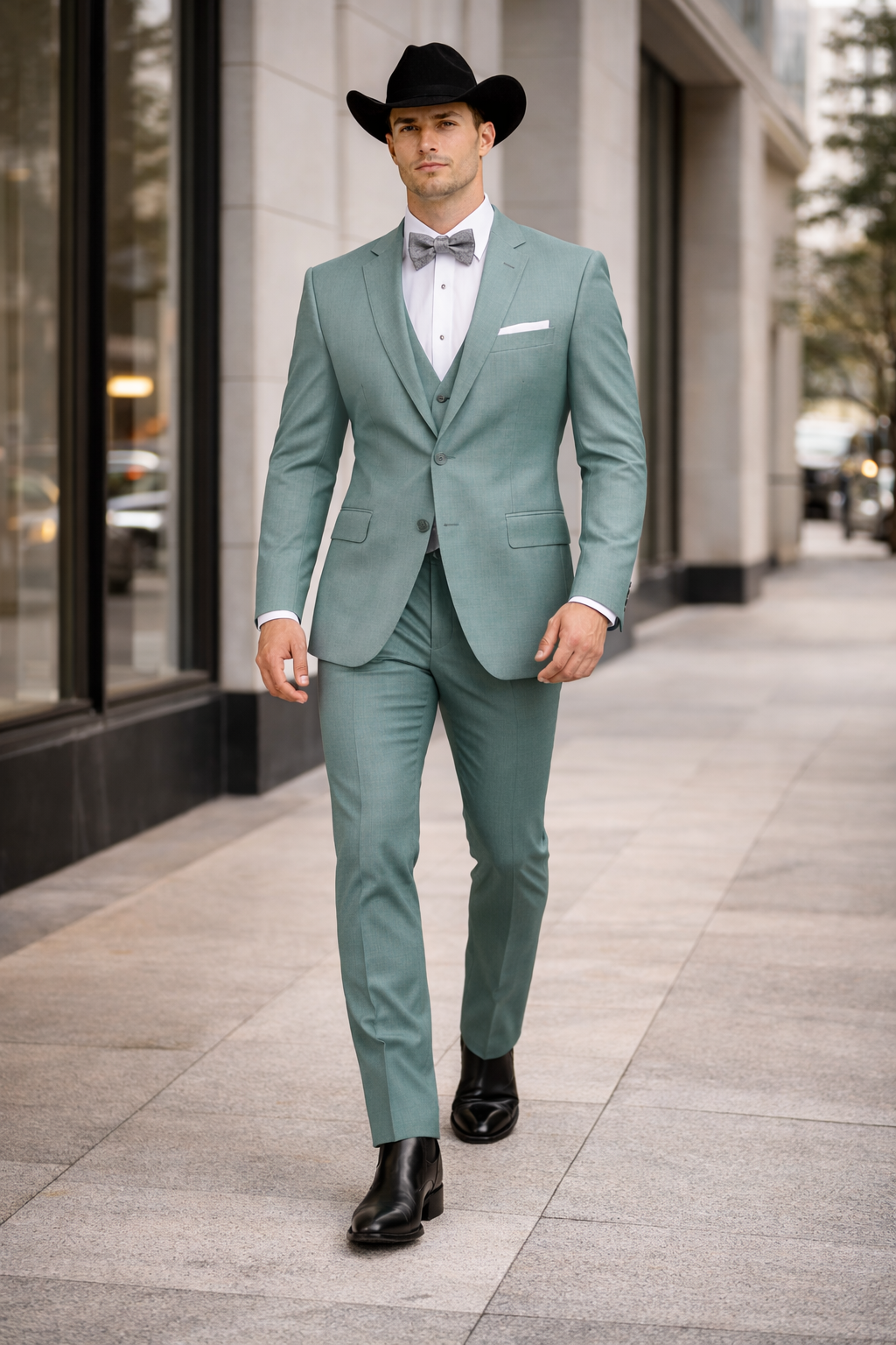 Western Suit - Trajes Para Hombres  - Cowboy Formal Attire - Trajes De Novio - Green