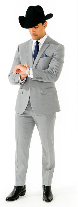 Western Suit - Trajes Para Hombres - Cowboy Formal Attire - Trajes De Novio - Grey