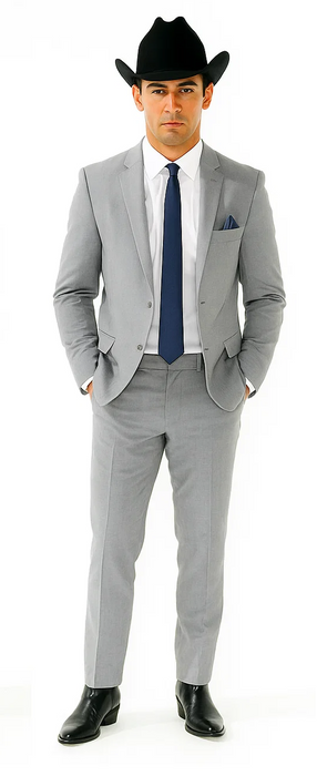 Western Suit - Trajes Para Hombres - Cowboy Formal Attire - Trajes De Novio - Grey