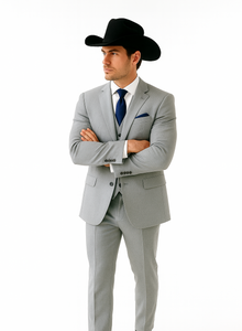 Western Suit - Trajes Para Hombres - Cowboy Formal Attire - Trajes De Novio - Grey