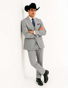 Western Suit - Trajes Para Hombres - Cowboy Formal Attire - Trajes De Novio - Grey