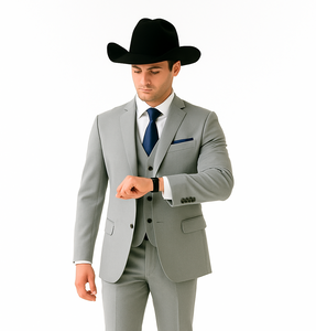 Western Suit - Trajes Para Hombres - Cowboy Formal Attire - Trajes De Novio - Grey