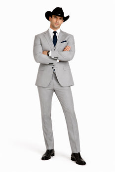 Western Suit - Trajes Para Hombres - Cowboy Formal Attire - Trajes De Novio - Grey