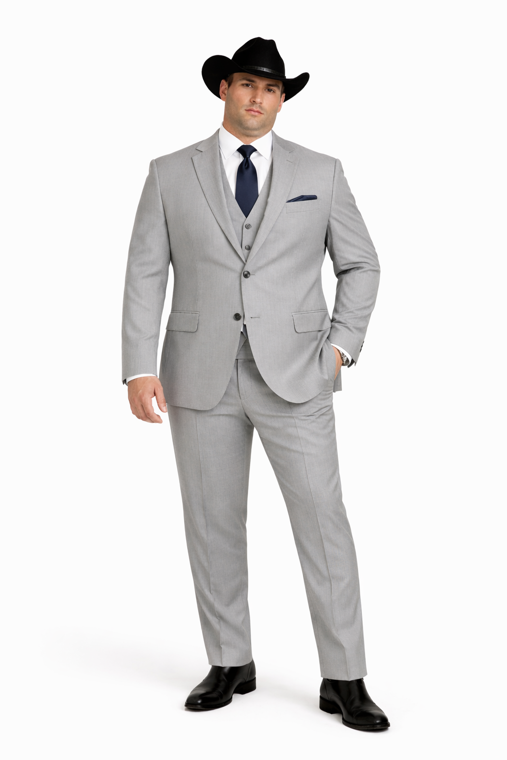 Western Suit - Trajes Para Hombres - Cowboy Formal Attire - Trajes De Novio - Light Grey
