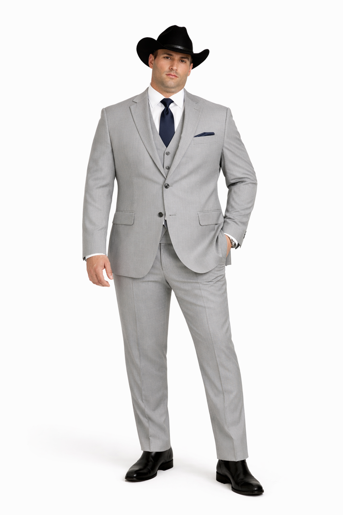 Western Suit - Trajes Para Hombres - Cowboy Formal Attire - Trajes De Novio - Light Grey