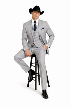 Western Suit - Trajes Para Hombres - Cowboy Formal Attire - Trajes De Novio - Grey